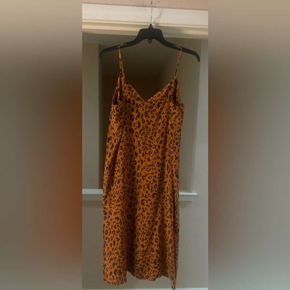 NWOT Women’s MADEWELL Silk Eva Side-Slit Slip Dress Leopard Party Silk 8 Petite - Picture 9 of 9